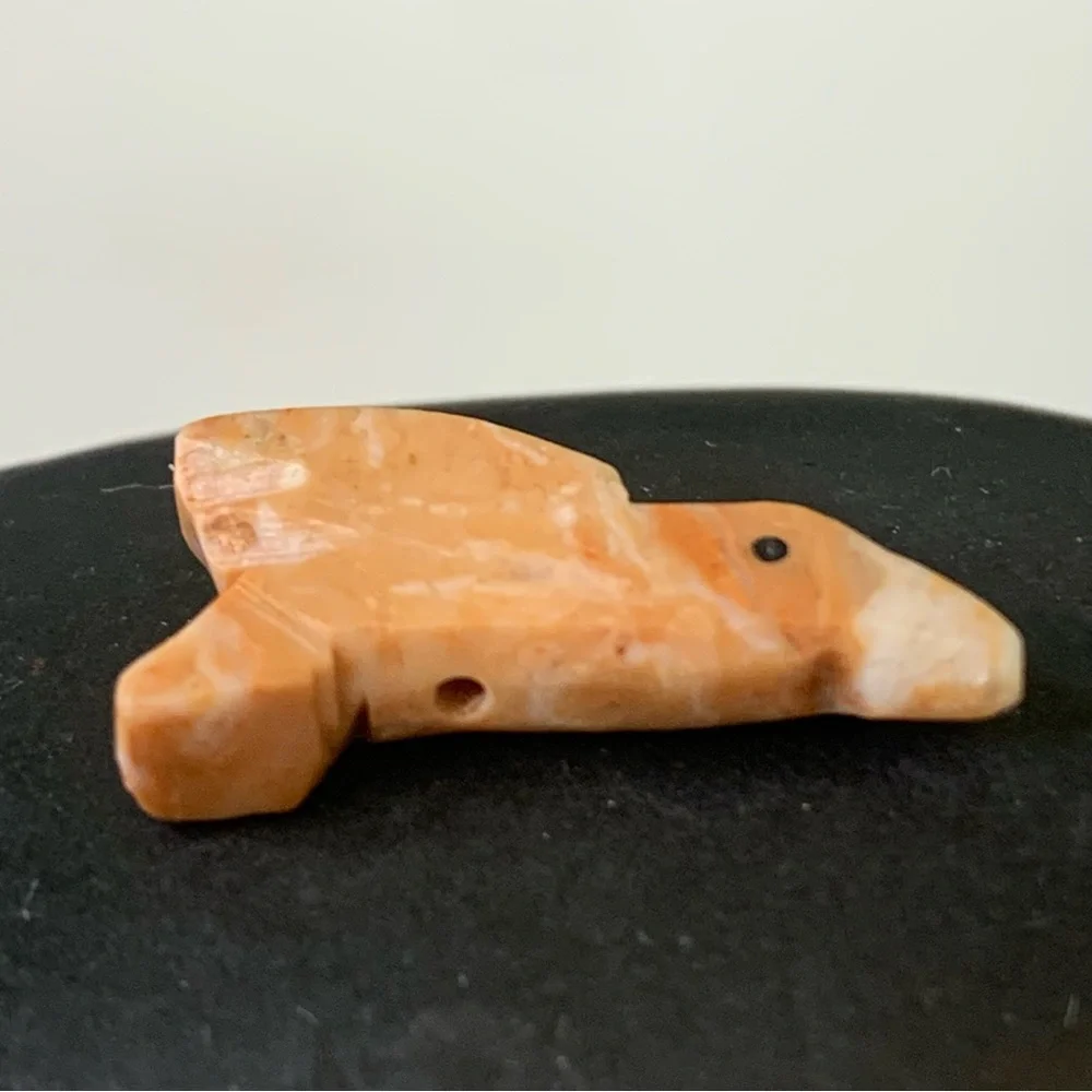 Vintage Native American Zuni Bird Fetish Bead Miniature Carved Stone Animal .9